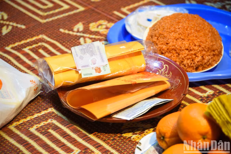 Offerings from visitors inside the temples.