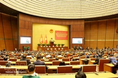 A view of the nationwide conference in Ha Noi on February 25 to study, disseminate and implement the Politburo’s Resolution No. 79 and Resolution No. 80. (Photo: VNA)