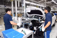 Vehicle assembly at Hyundai Thanh Cong 2 Plant in Ninh Binh Province, operated by Thanh Cong Group. (Photo: TRAN HAI)