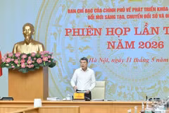 Prime Minister Le Minh Hung chairs the third meeting of the Government Steering Committee on Science and Technology Development, Innovation, Digital Transformation and Project 06. (Photo: Thanh Giang)