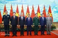 Prime Minister Pham Minh Chinh (centre) and the Vietnamese and Chinese ministers of foreign affairs, national defence and public security at the meeting in Ha Noi on March 16. (Photo: VNA)