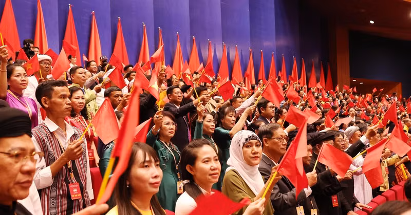 Delegates to the ongoing 10th National Congress of the Vietnam Fatherland Front. (Photo: VNA)