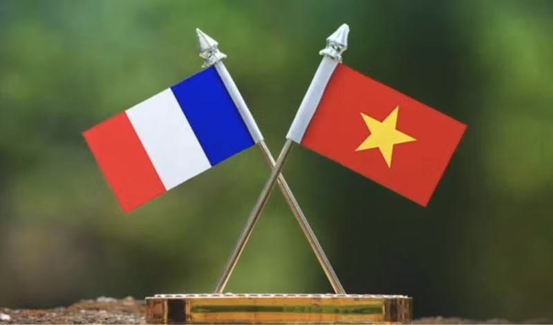 The national flags of Vietnam and France (Illustrative photo)