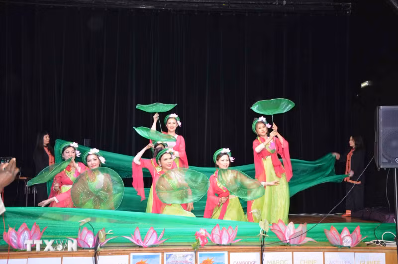 A dance performance staged by the Vietnamese delegation at the festival. (Photo: VNA)