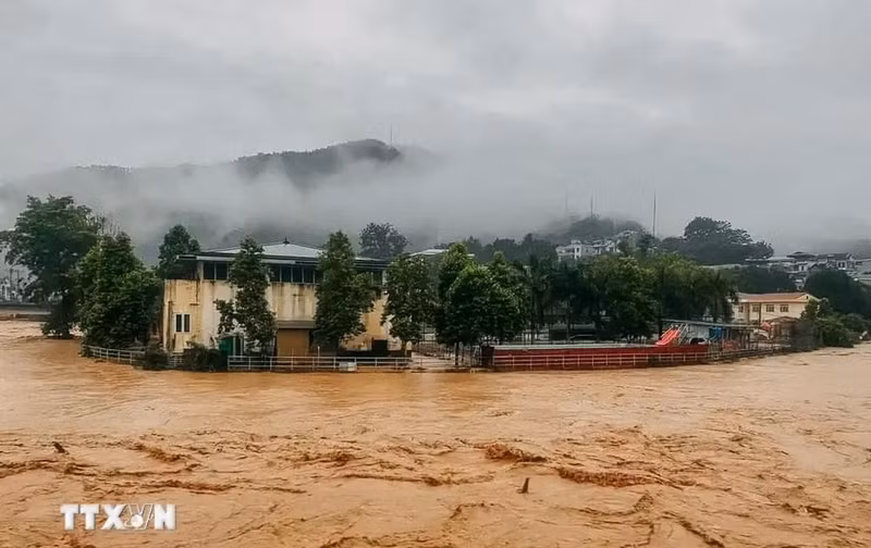 Serious flooding triggered by heavy rain after Typhoon Yagi in Bao Lac district, Cao Bang province (Photo: VNA) 
