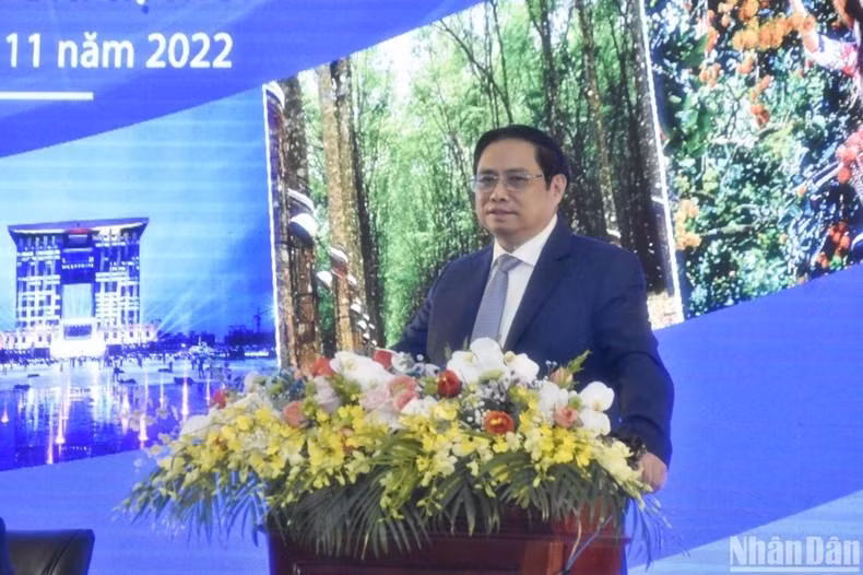 Prime Minister Pham Minh Chinh speaks at the conference. (Photo: NDO)
