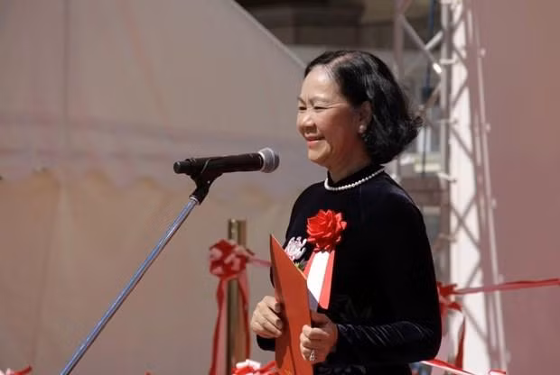 Politburo member Truong Thi Mai speaks at the Vietnam Festival in Sapporo. (Photo: VNA)