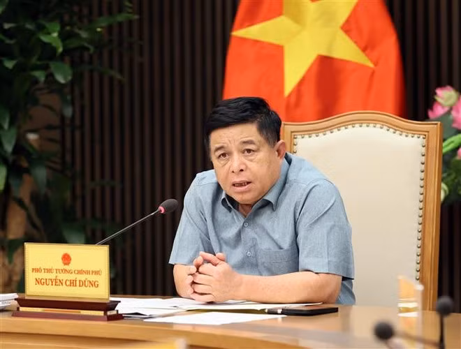 Deputy PM Nguyen Chi Dung speaks at the event (Photo: VNA)