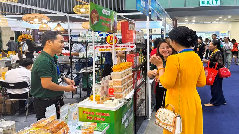 Visitors explore products at the Long An Province’s booth.