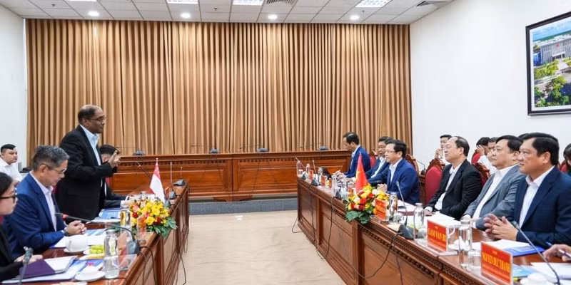An overview of the working session on promoting cooperation between Singapore and Ca Mau Province, Vietnam. (Photo: Embassy of Singapore in Vietnam)