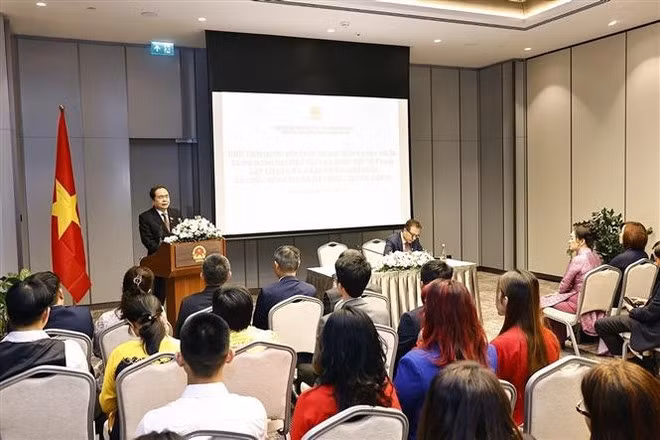 National Assembly Chairman Tran Thanh Man speaks at the event. (Photo: VNA)