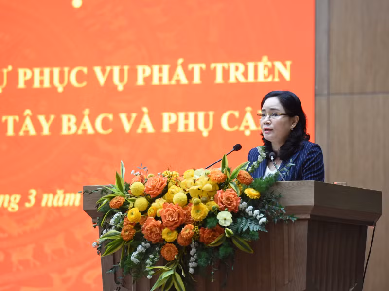 Deputy Minister of Culture, Sports and Tourism Trinh Thi Thuy speaks at the conference. Deputy Minister of Culture, Sports and Tourism Trinh Thi Thuy speaks at the conference.