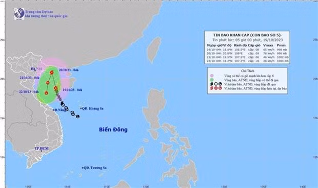 Movement of the storm (Photo: VNA)