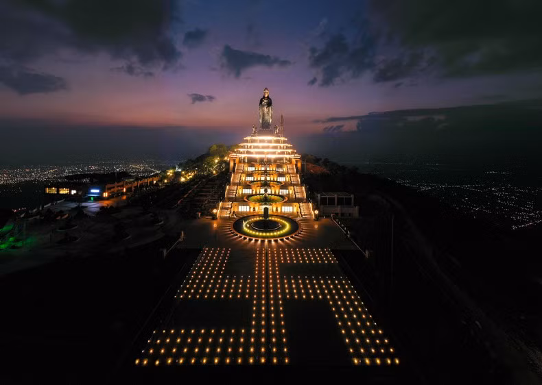 Spiritual architectural complex on the top of Ba Den Mountain, Tay Ninh.