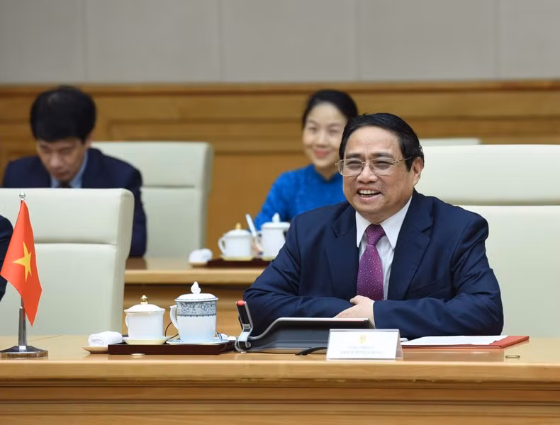 PM Pham Minh Chinh speaks at the talks with the Czech Prime Minister.