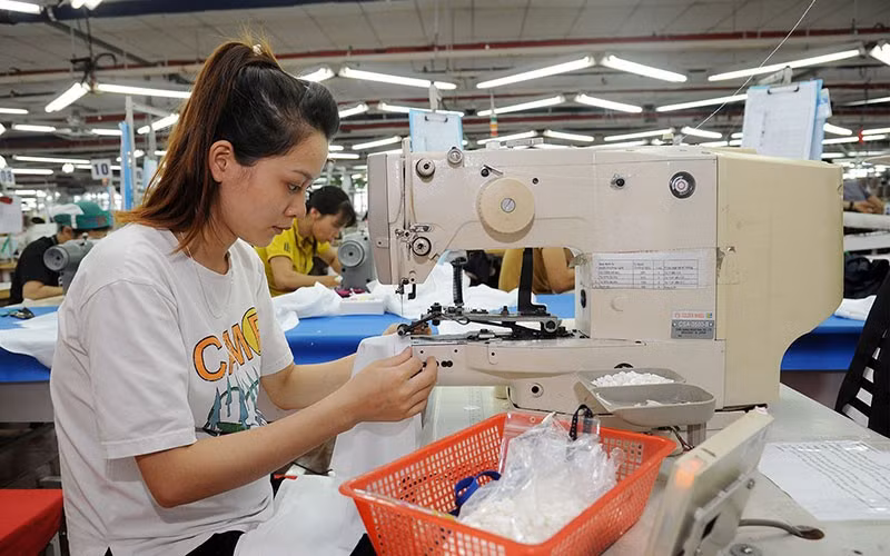Clothes for exports at Bac Giang Garment Corporation Joint Stock Company. (Photo: TRAN HAI)
