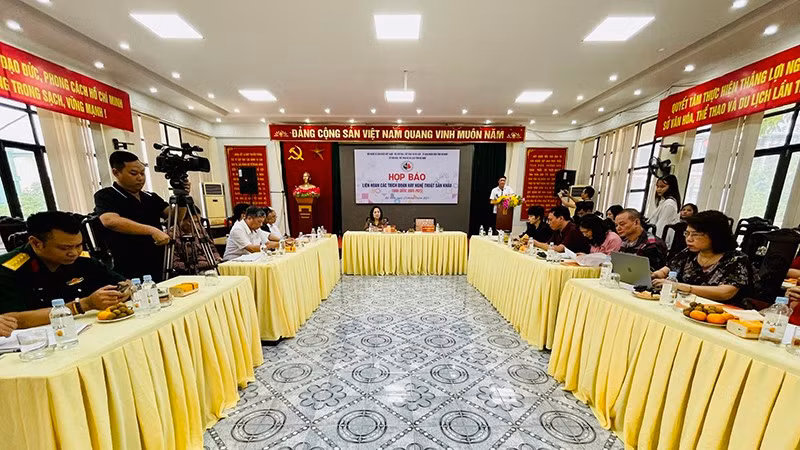 At the press conference for the festival. 