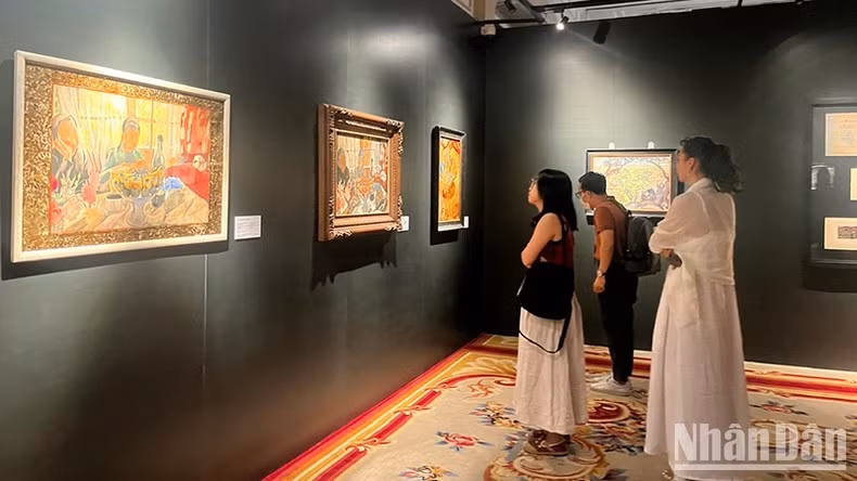 Visitors to the exhibition on August 14.