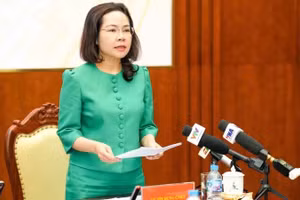 Ha Thu Giang, Director General of the Credit Department for Economic Sectors, at the press briefing announcing first-quarter 2026 banking performance. 
