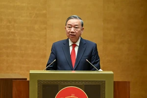 Party General Secretary To Lam addresses the national conference held on February 7 to disseminate and implement the Resolution of the 14th National Party Congress. (Photo: NDO)