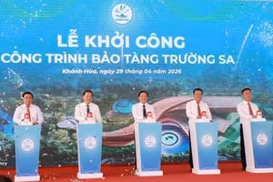 The groundbreaking ceremony for the Truong Sa Museum in Cam Lam commune, the south central province of Khanh Hoa, on April 29 (Photo: VNA)