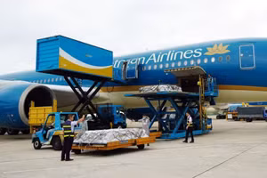 The flight carrying the mortal remains of Indian victims departs Ho Chi Minh City on July 13. (Photo: VNA)