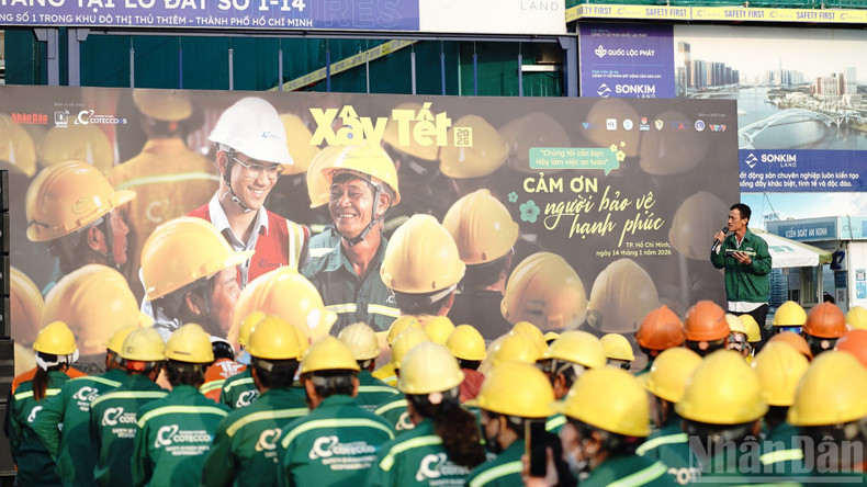 Cultural performances presented by construction workers at the site for the programme.