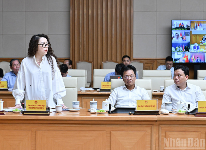 Chairwoman of the Northern Food Corporation Bui Thi Thanh Tam delivers a speech. Chairwoman of the Northern Food Corporation Bui Thi Thanh Tam delivers a speech.