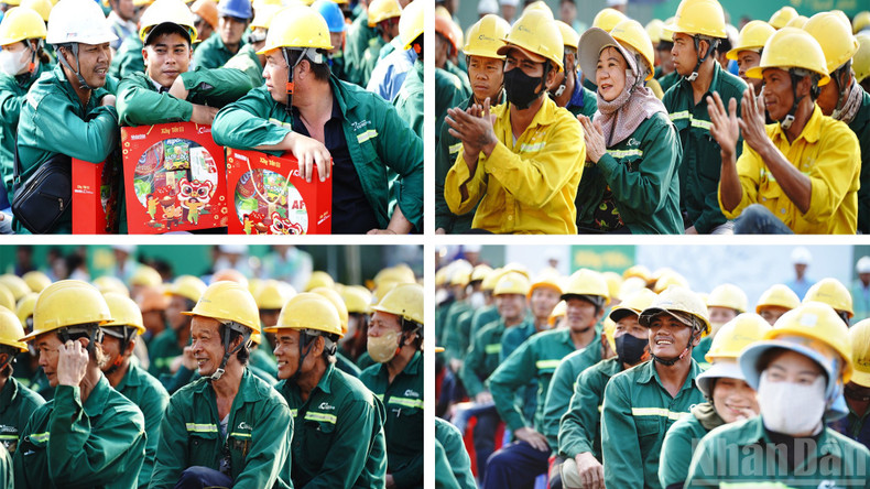 Moments of joy and smiles of workers at the “Build Tet 2026” programme at the The OpusK project.