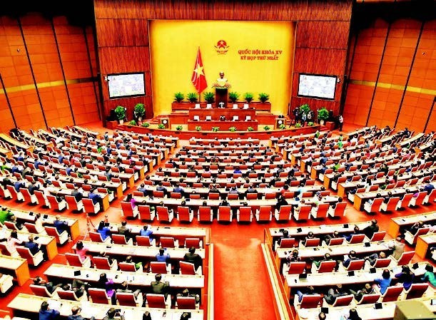 TERM XV (2021–2026) Election held on May 23, 2021. Total number of deputies elected: 499. In the photo: Overview of the opening session of the first meeting of the fifteenth National Assembly, July 20, 2021.