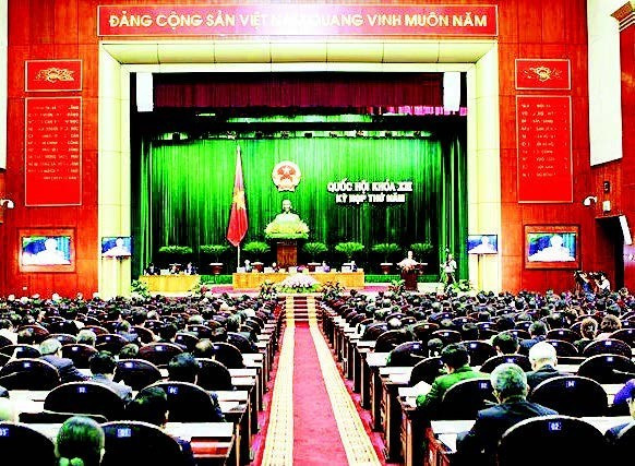 TERM XIII (2011–2016) Election held on May 22, 2011. Total number of deputies elected: 500. In the photo: Overview of the opening session of the fifth meeting of the thirteenth National Assembly, May 20, 2013.