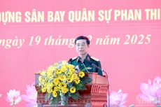 General Phan Van Giang, Politburo member, Deputy Secretary of the Central Military Commission, and Minister of National Defence, speaks at the event.