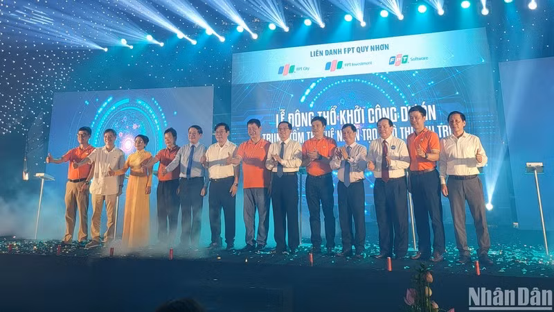 The ground-breaking ceremony for the project.