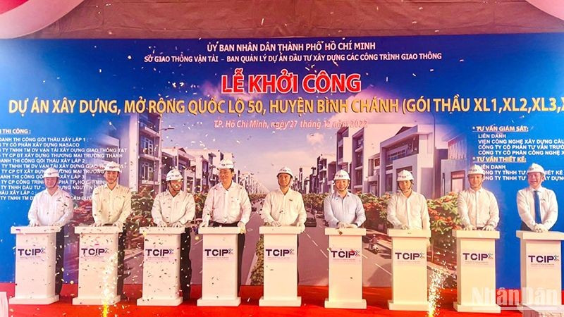 The ground-breaking ceremony for the project.
