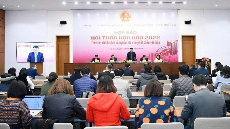 The press conference on the culture workshop.