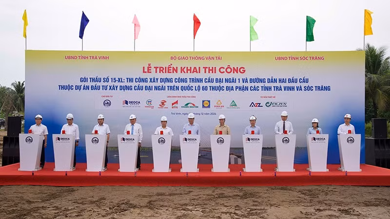 The ceremony to kick off construction of Dai Ngai 1 Bridge.