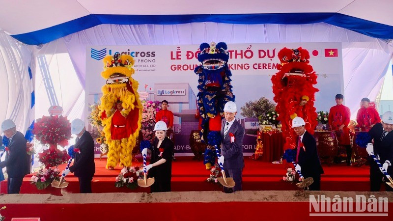 The ground-breaking ceremony for the project.
