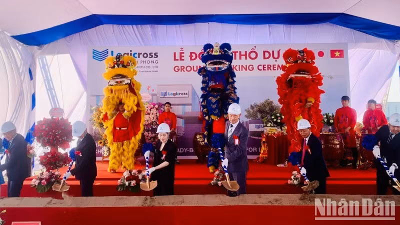 The ground-breaking ceremony for the project.