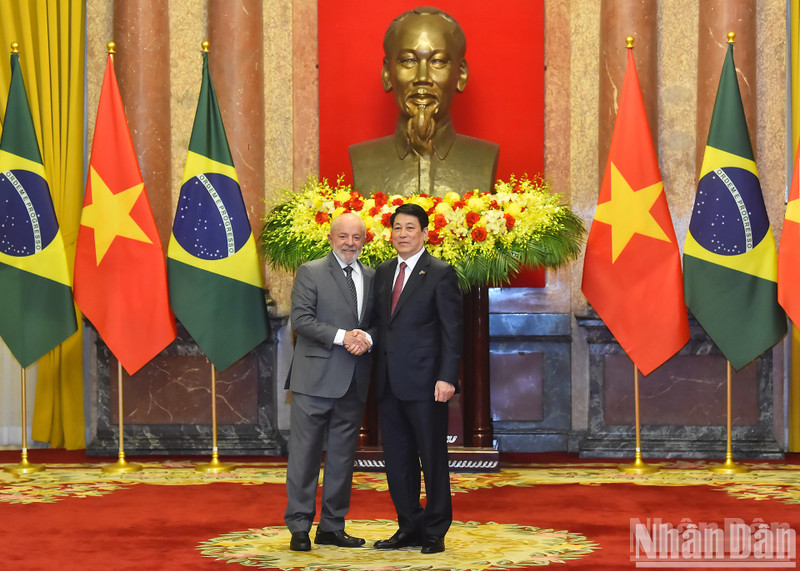President Luong Cuong and Brazilian President Luiz Inácio Lula da Silva. (Photo: Thuy Nguyen)