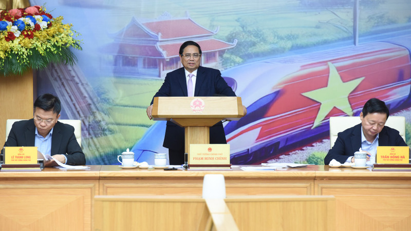PM Pham Minh Chinh speaks at the meeting. (Photo: Tran Hai)