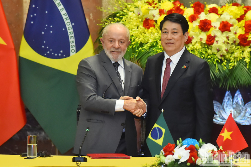President Luong Cuong and Brazilian President Luiz Inácio Lula da Silva. (Photo: Thuy Nguyen)