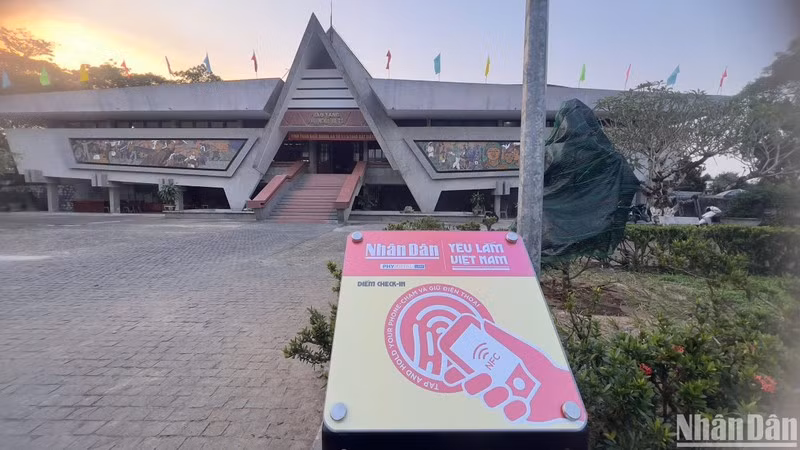 An NFC-enabled sign at the Ba To Uprising Museum.