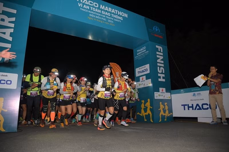 Runners in the 70-kilometre race.