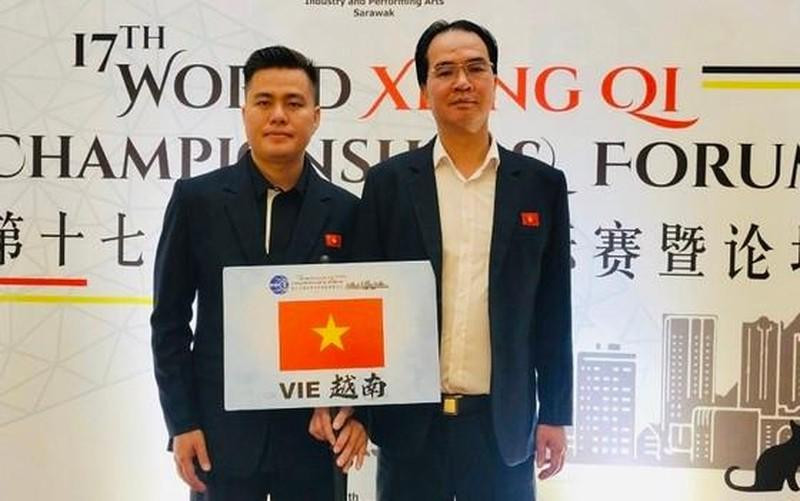Vietnamese xiangqi players Nguyen Thanh Bao and Lai Ly Huynh. (Photo: SGGP)