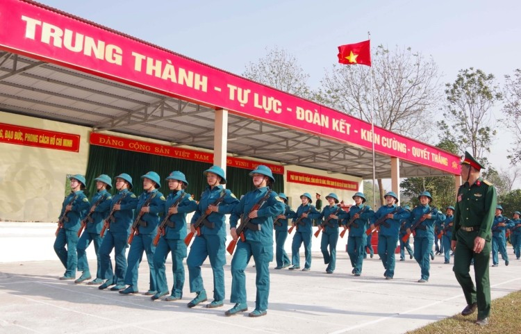 A rehearsal for the parade.