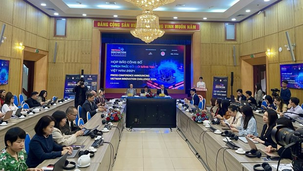 The press conference announces the Vietnam Innovation Challenge (VIC) 2024 on March 18. (Photo: VNA)