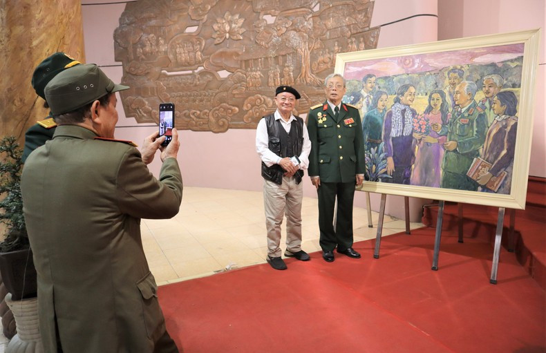 Visitors at the exhibition.