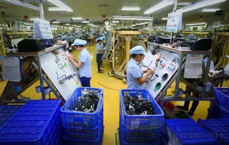 Workers at an electronic parts factory. (Photo: VNA)