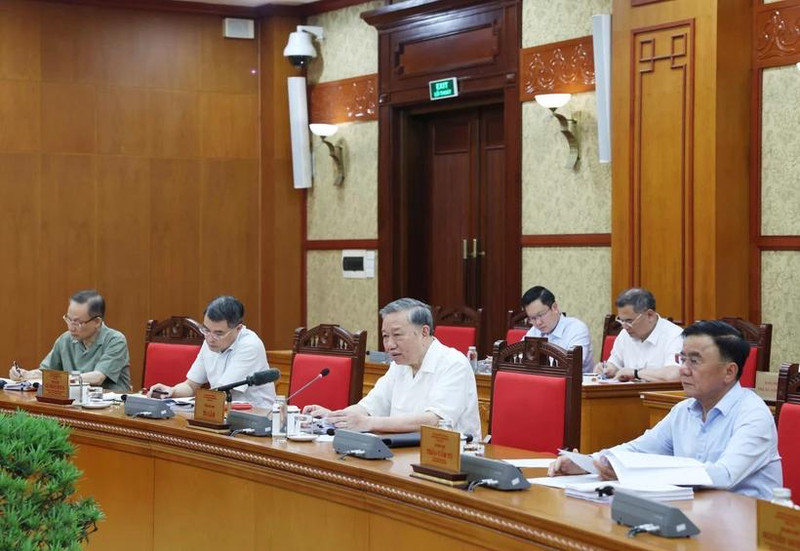 Party General Secretary To Lam speaks at the Secretariat meeting (Photo: VNA)