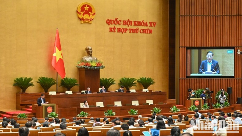 An overview of the National Assembly session on May 13. (Photo: Bui Giang)